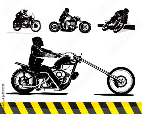 Detailed motorcycle vector set