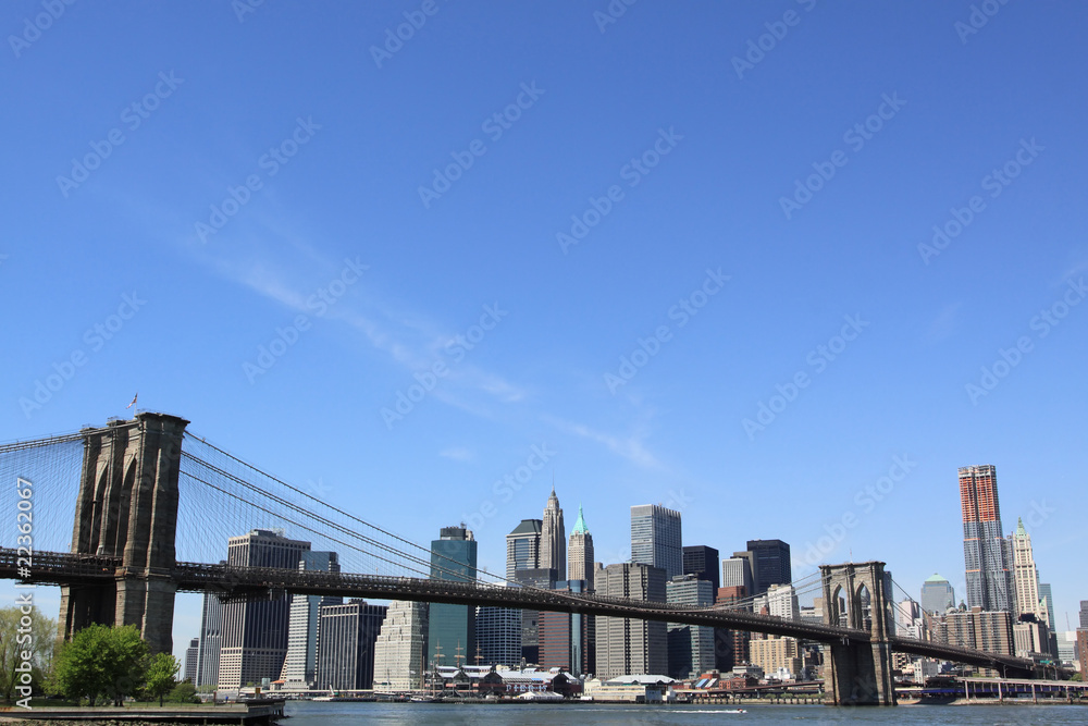 Fototapeta premium Brooklyn Bridge i Manhattan Skylin
