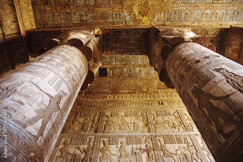 Hieroglyphs On The Walls And Ceiling Of Dendera Temple photo