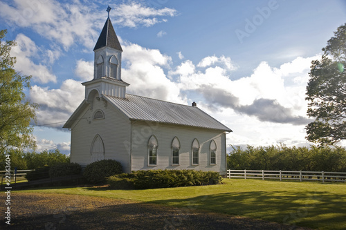 Old white rural church