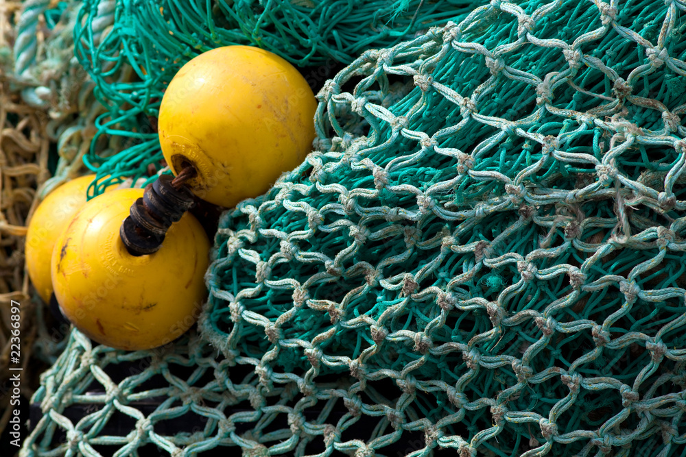 filet pêche pêcheur port bateau poisson marin maille attraper bo Stock  Photo