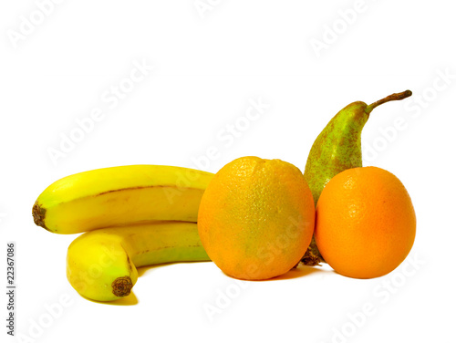 banana, orange and pear isolation