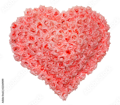Valentines Day Rose Heart on White Background