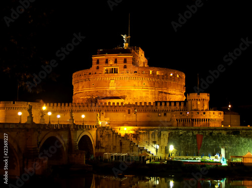 the night view of Castle sant' angelo