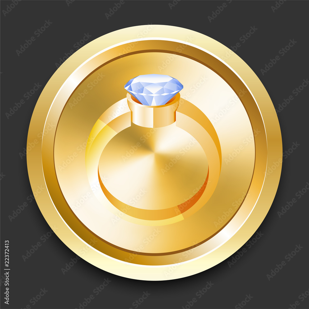 Engagement Ring on Golden Internet Button