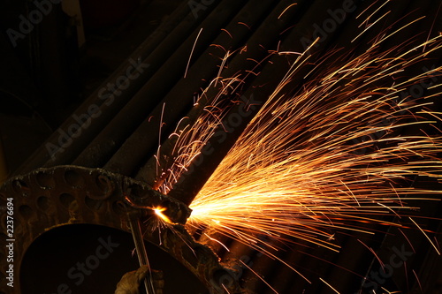 Funken bei der Metallbearbeitung