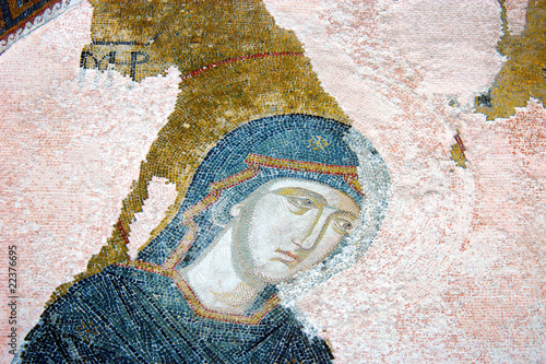 Canvas Print A mosaic showing the Virgin Mary, Chora church, Istanbul