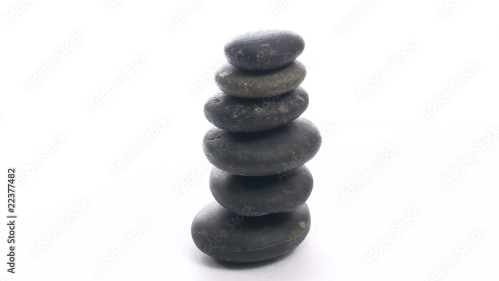 Massage rocks isolated on white loop V2 - HD Massage rocks isolated on white loop V2 - HD