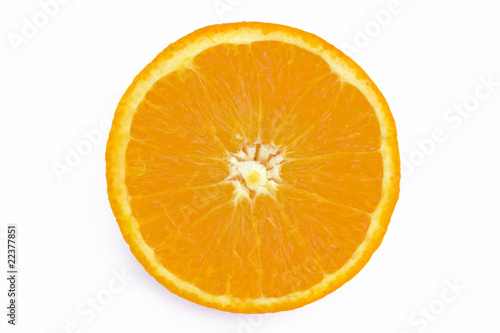 orange slice ona whiite background