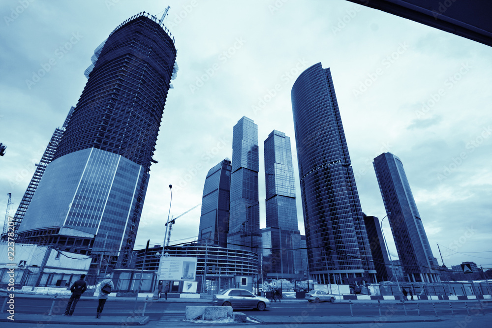 Naklejka premium Financial district