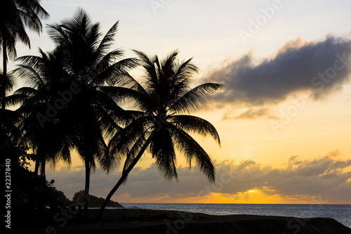 sunset over Caribbean Sea  Turtle Beach  Tobago