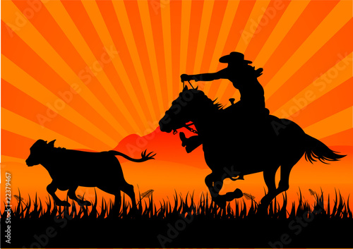 Riding cowboy