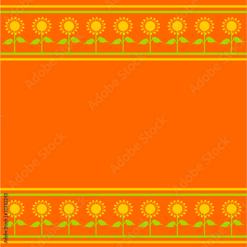 sfondo arancione con girasoli
