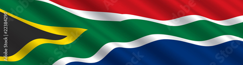 South African Flag in the Wind
