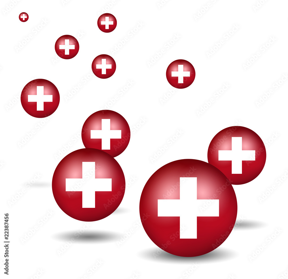 Obraz premium Red Cross Icons - red