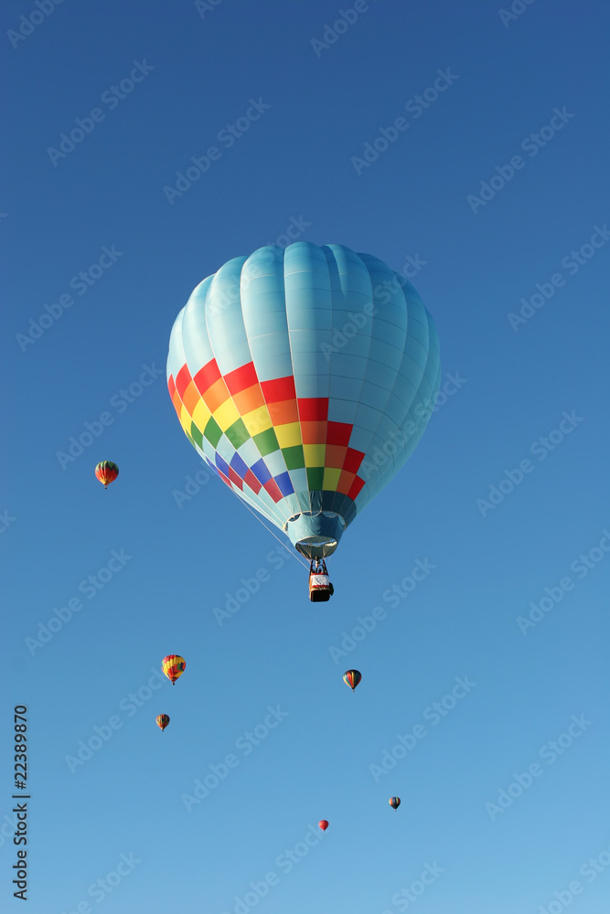 Fototapeta premium Hot air balloons are flying during a festival