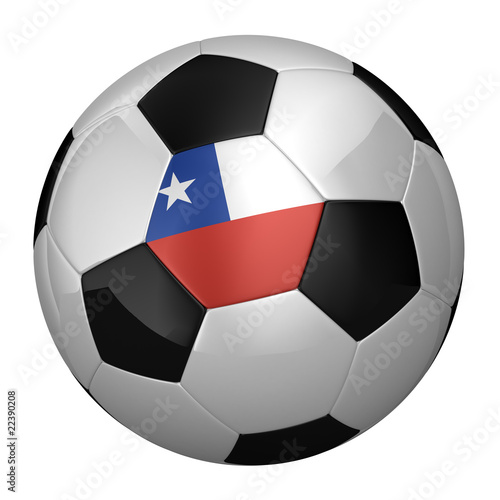 Chilean Soccer Ball isolated over white background