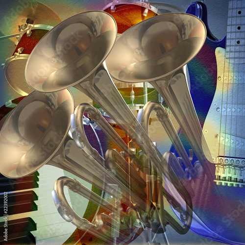 Canvas Print abstract jazz rock background musical instruments