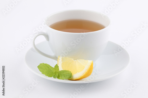 Mint tea with lemon