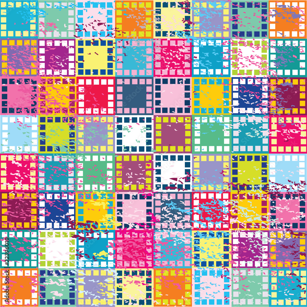 Fototapeta premium Retro background with colored squares