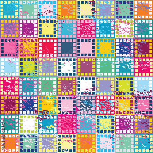 Retro background with colored squares