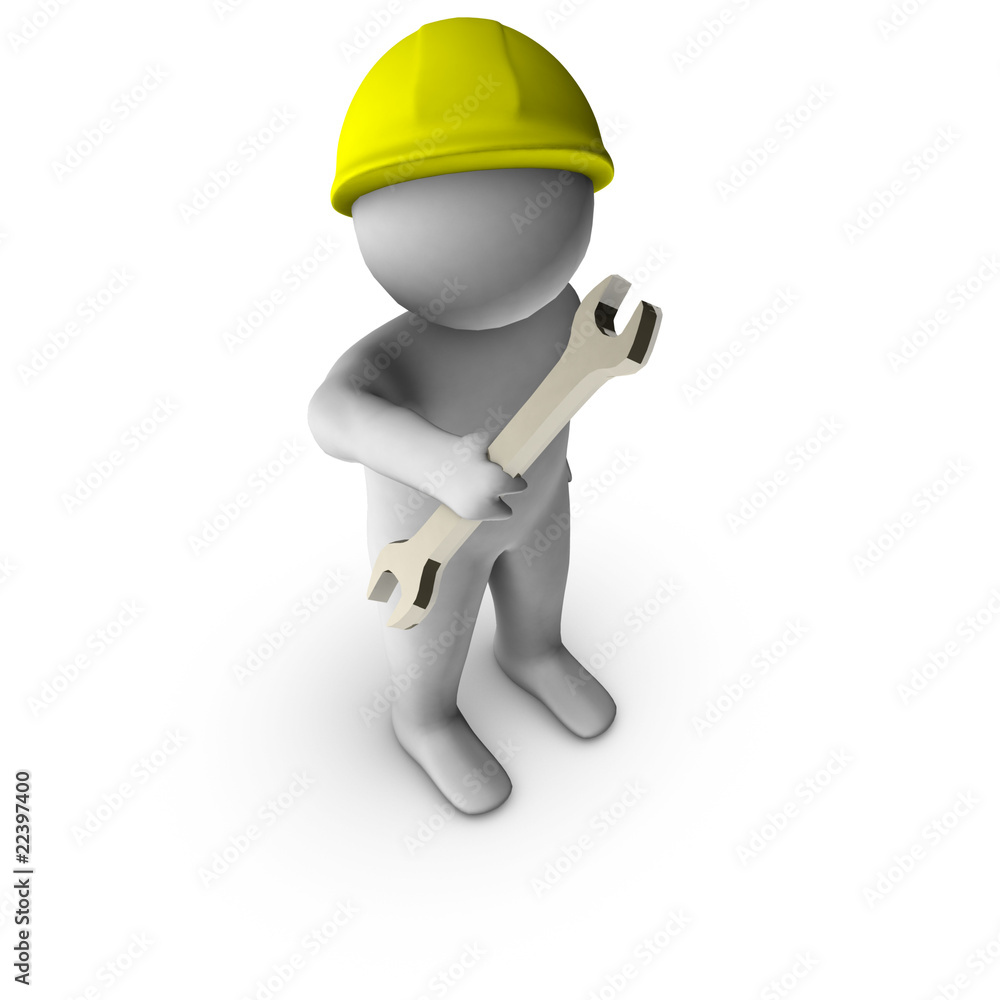 3d plumber with spanner 3d plumber with spanner