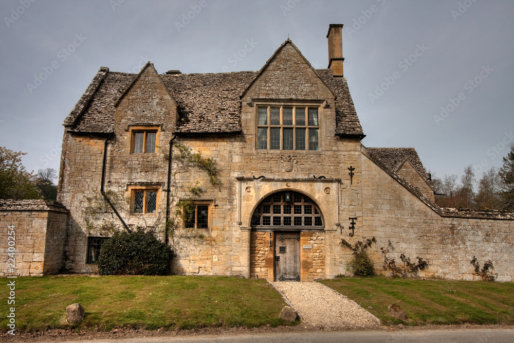 Typical cotswold buildings built with Oolitic limestone