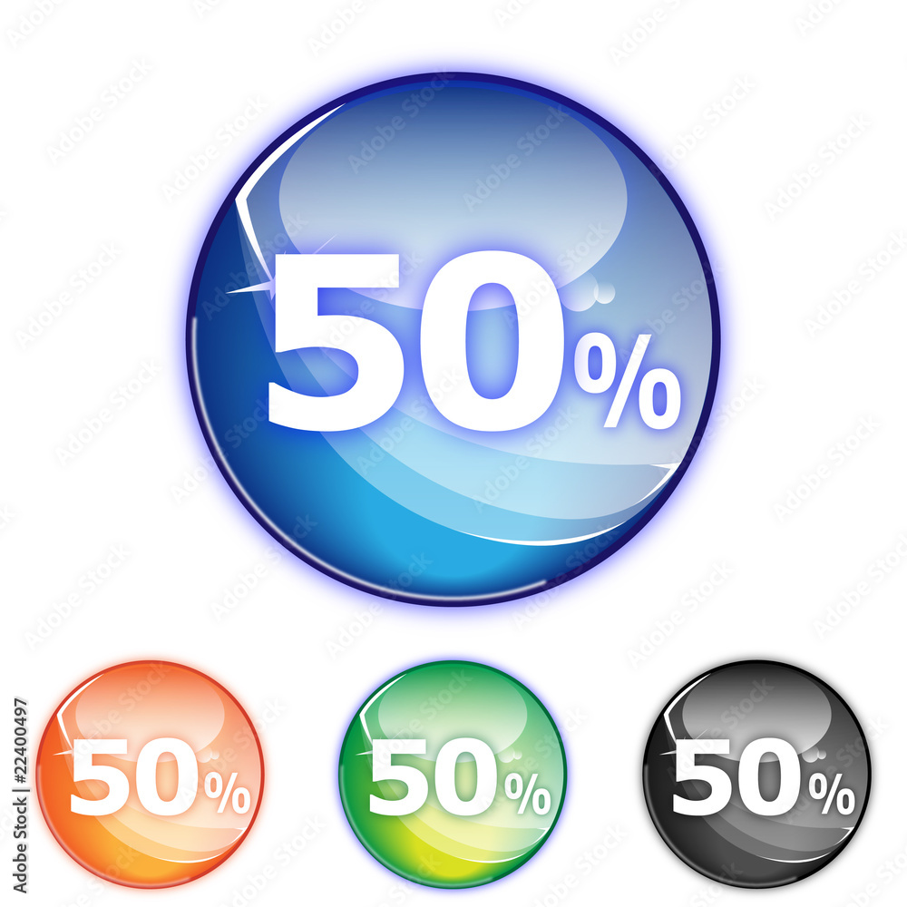 Picto 50% - Icon soldes - collection color Picto 50% - Icon soldes - collection color
