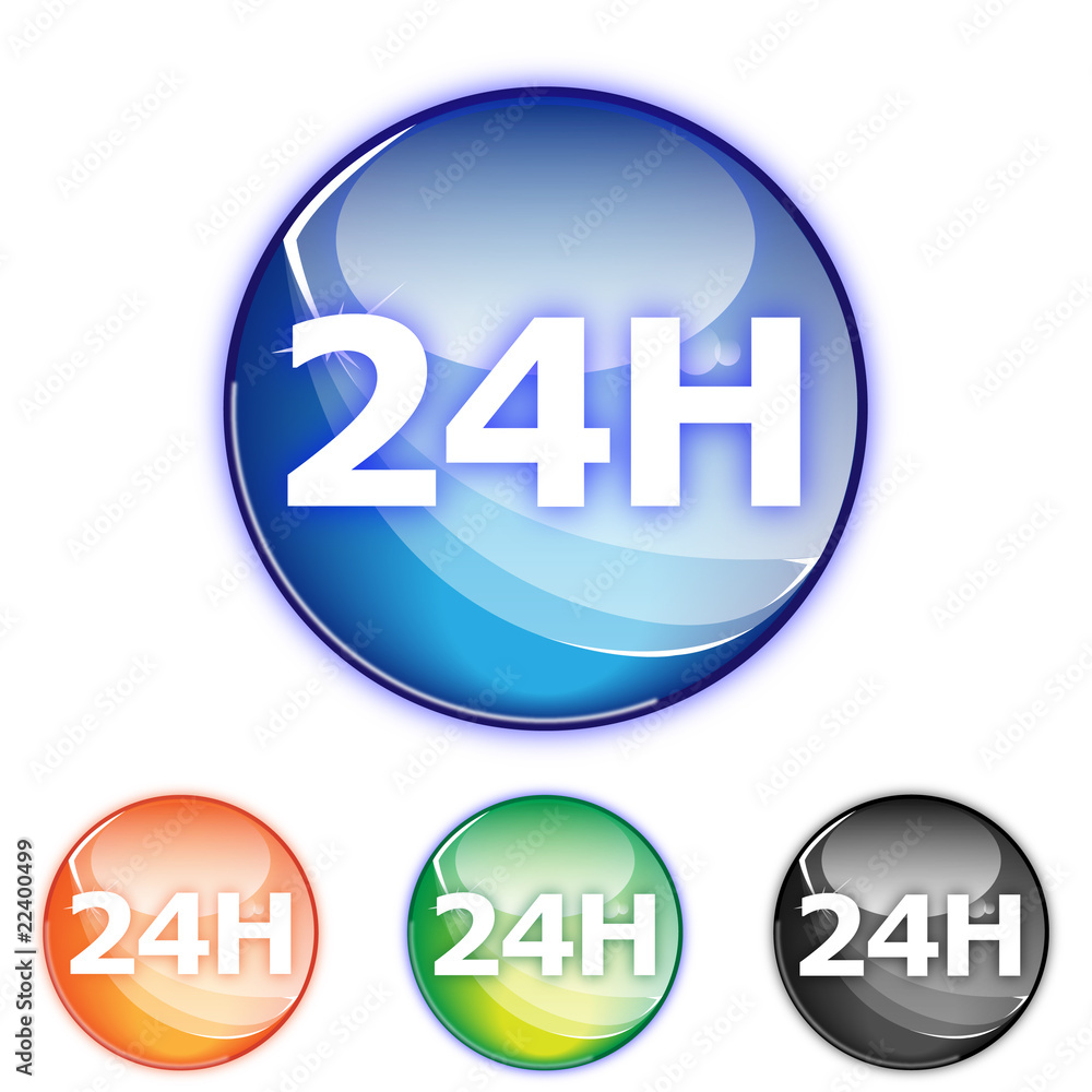 Picto 24H - Icon 24 hour - collection color Picto 24H - Icon 24 hour - collection color