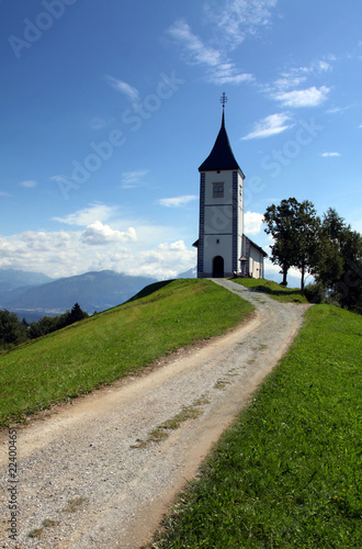 Lonely church on a hill