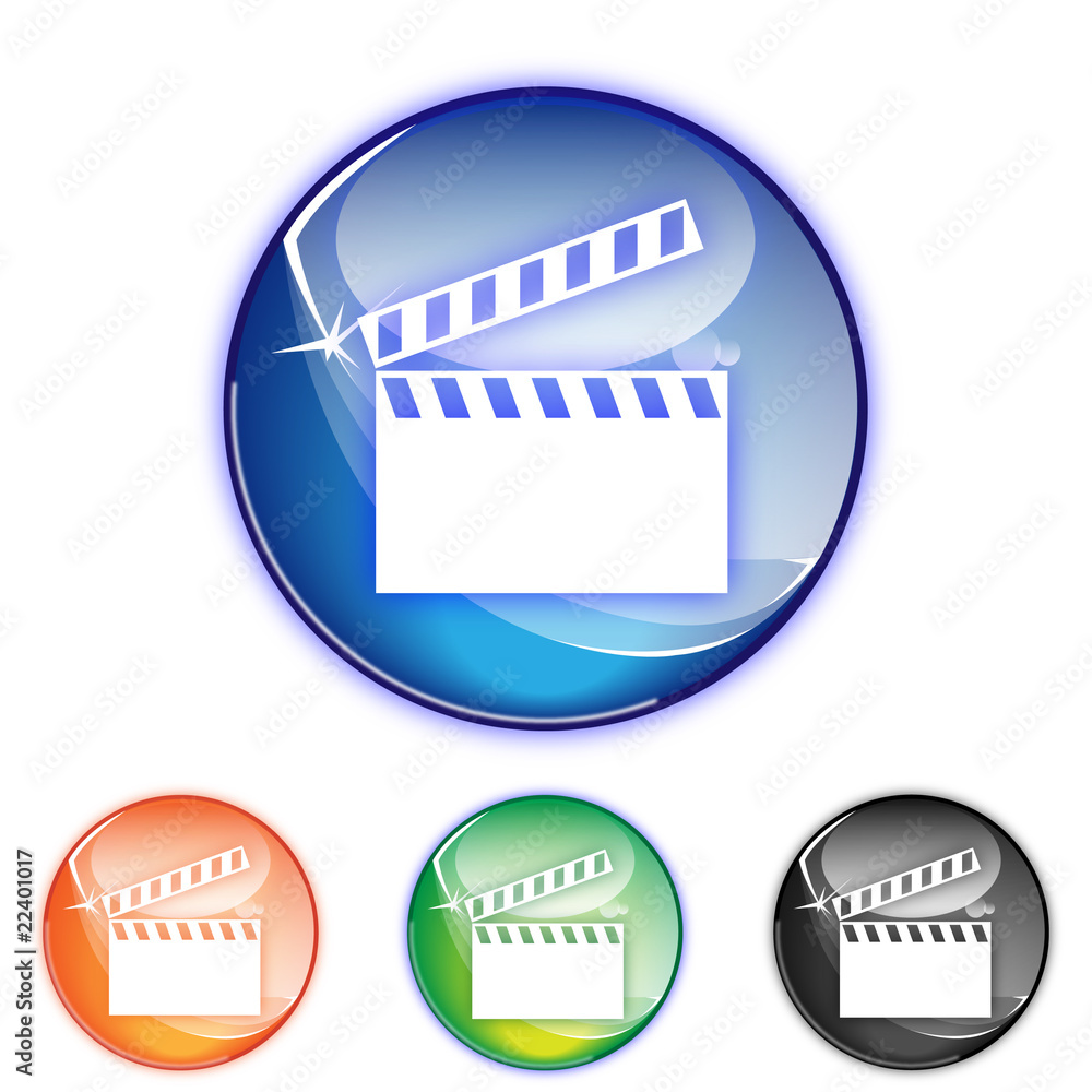 Picto clap film - Icon movie - collection color Picto clap film - Icon movie - collection color
