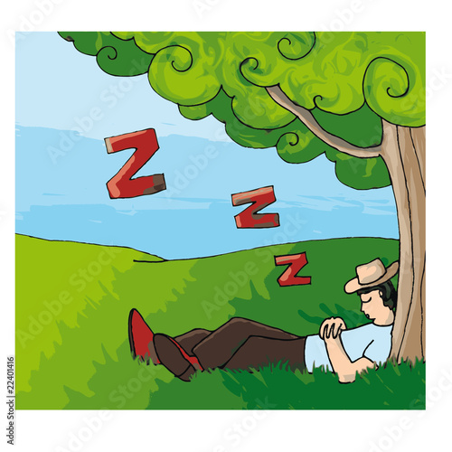 Sieste sous un arbre