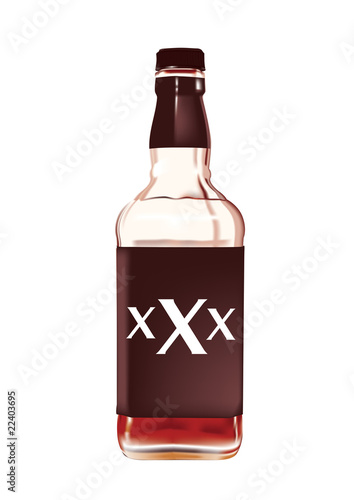 illustrated style whiskey bottle