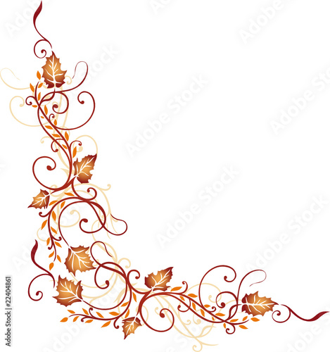 Blumen, Blüten, Ranke, Blätter, floral, filigran, orange, rot