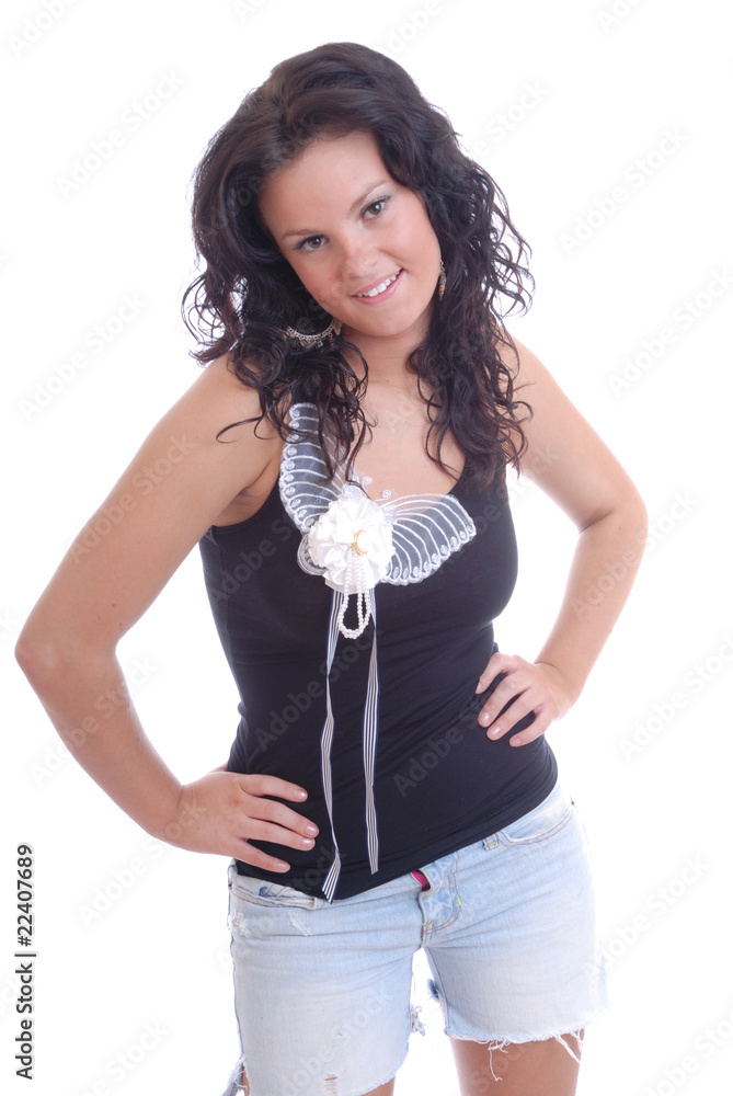Pretty teen girl isolated Pretty teen girl isolated