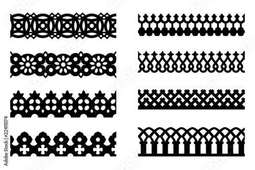 Set of pattern brushes for border decoration