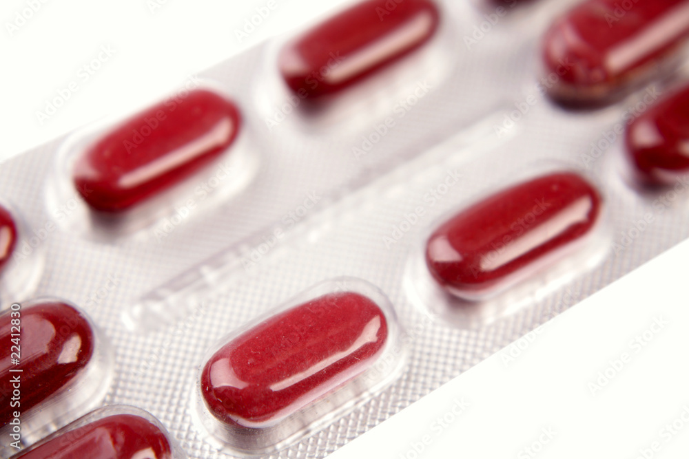Red tablets in pack Red tablets in pack