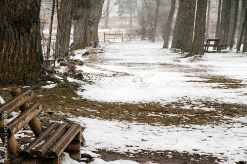 Snowy landscape Alcala de la Selva Teruel province Spain