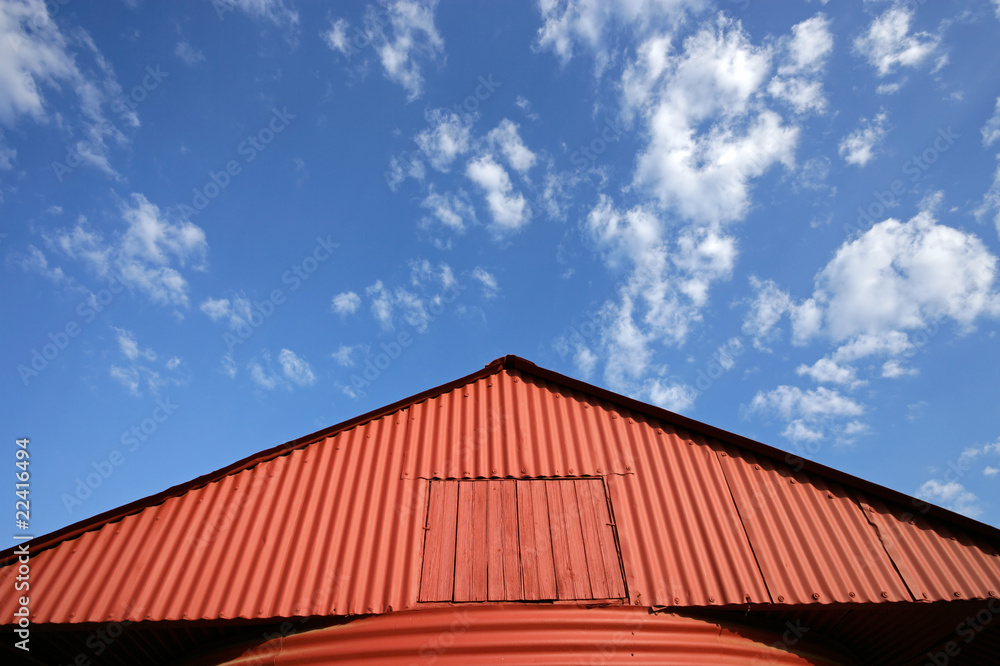 Red barn and sky