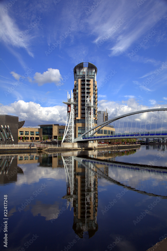 Modern buildings at Salford Quays in Manchester