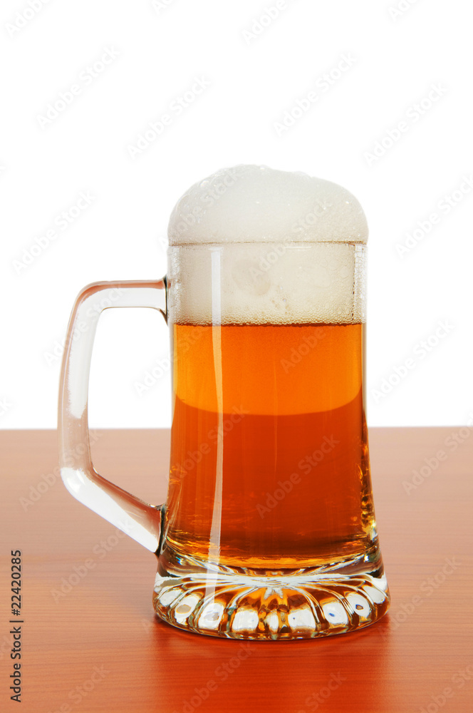 Beer glass isolated on the white background