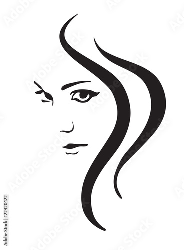 Young woman vector face, fashion symbol #22420422