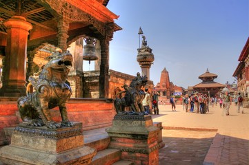 Handdoek met foto Nepal Hindoetempel in Bhaktapur Nepal  © XtravaganT