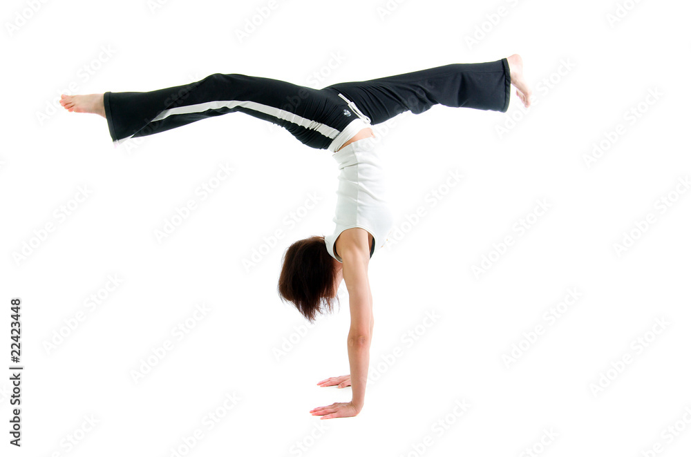girl  capoeira dancer posing