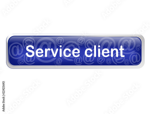 bouton rectangle web bleu service client