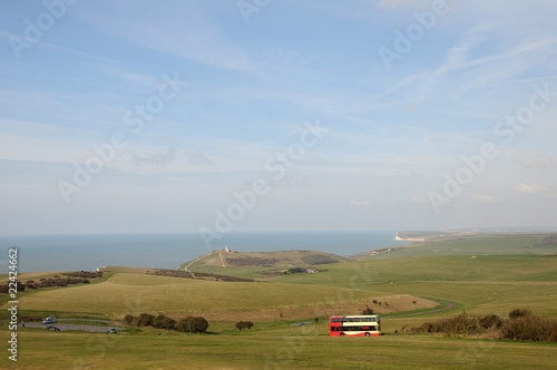 Bus on South Downs near Eastbourne © davidyoung11111