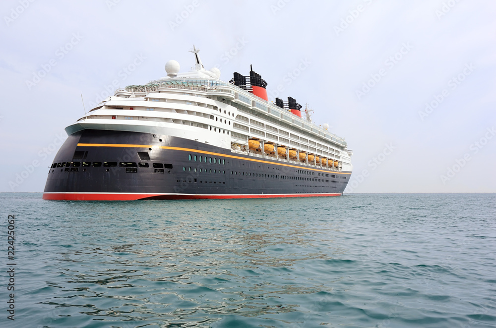 modern cruise ship on sea