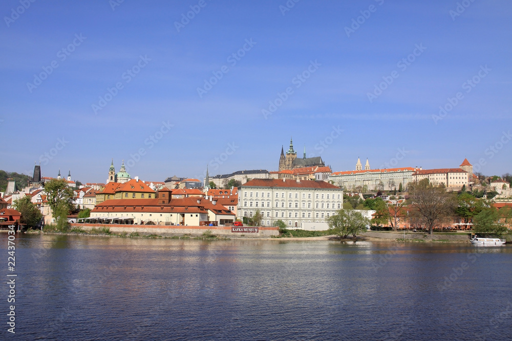 The panoramic View on spring Prague