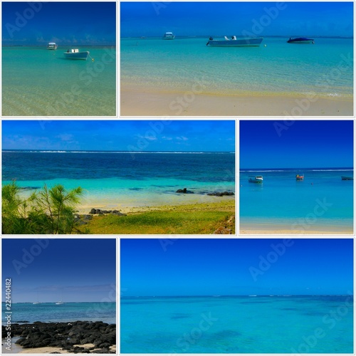 collage plage et île paradisiaque