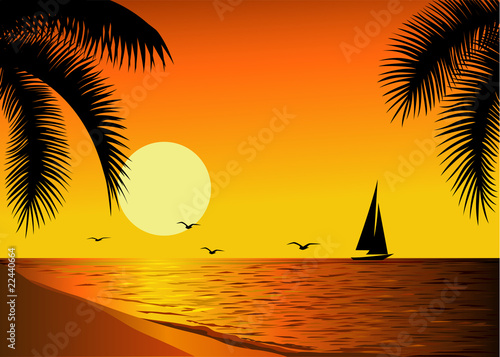 Beautiful beach sunset